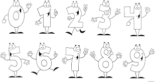 coloriage chiffres de 0 a 9 maternelle rigolos imprimer chiffre coloriages airbus