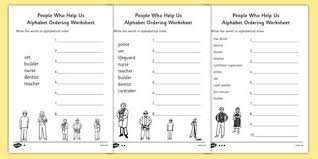 Middle Ability People Who Help Us Differentiated Alphabet In 2020 People Who Help Us Family Roles Worksheets