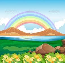 Rainbow And Beautiful Nature Kids Art Projects Beautiful Nature Painting For Kids