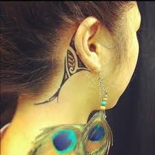 Bird Tattoo Behind Ear Men Maori Tattoo Behind Ear Moko Polynesian Tattoo Maori Tattoo Tattoos Polynesian Tattoos Women