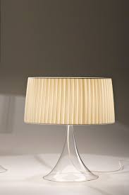 Pied de lampe et lampadaire. Cigno Lampe De Table En Verre Et Abat Jour Beige Plisse 45cm Italamp Lampe De Table Ref 18050040
