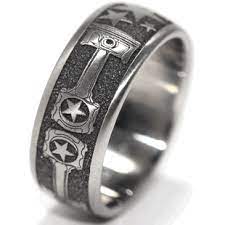 Men S Laser Carved Titanium Stars And Piston Wedding Ring Titanium Wedding Rings Mens Wedding Rings Wedding Rings