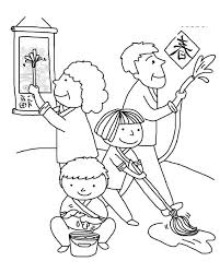 Coloring is a fun way for adults and children of all ages to develop creativity, focus, fine motor skills and relieve stress. Greet The Chinese New Year By Cleaning With Coloring Pages