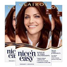 Amazon Com Clairol Nice N Easy Permanent Hair Color 4r Dark Auburn 3 Count Beauty