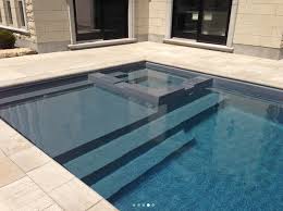 Our Pool Of The Month Is An Ultimate 30 In Graphite Grey That Was Installed By Leisure Pools Of Toron Dream Backyard Pool Pool Houses Pools Backyard Inground