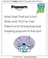 Popcorn Is A Fun Easy To Read Poem With Lots Of Short O Words Kids Poems Kindergarten Poems Poetry For Kids