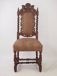 A Very Decorative Antique Victorian Gothic Revival Chair In Solid Oak With New Upholstery Dating From Circa 1890 With Ela Chair Oak Chair Antique Barley Twist