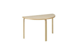 It is a popular choice for entryways or hallways, where it may be used as a side table, or for smaller dining rooms or kitchens. Aalto Artek Half Round Table Milia Shop