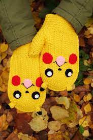 Mittens Pikachu Pokemon Crochet Etsy In 2021 Crochet Pokemon Crochet Minecraft Crochet