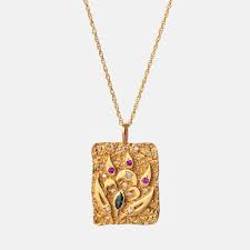 Sterling sølv forgyldt med 18 karat guld41 cm langstylenummer: Amulet Necklace Maanesten