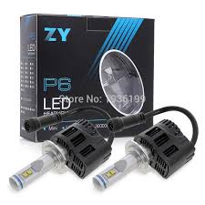 Zy P6 Car Led Headlight Bulb White Color 55w 6000k 5200lm 12v H7 H4 H11 Led Headlight Kit Fog Lamps For Ford Led Headlights Cars Led Headlights Car Led Lights