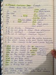 I Present Continious Tense Simdiki Devam Eden Zaman Teaching English Grammar Learn English Learn English Grammar