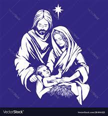 Christmas Story Mary Joseph And The Baby Jesus Vector Image