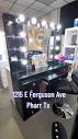 Beautiful black vanity! Mirror with shelf for that extra storage ...