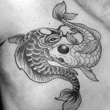 Mens Tattoo Ideas With Yin Yang Koi Fish Design On Chest Tattoos For Guys Tattoo Designs Men Koi Fish Tattoo