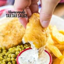 Homemade Tartar Sauce With Mayonnaise Sour Cream White Vinegar Lemon Juice Pickles Capers Dijon Mustard Salt Homemade Tartar Sauce Tartar Sauce Recipes