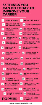 33 Things You Can Do Today To Improve Your Career Pop Your Career Career Advice Career Career Planning