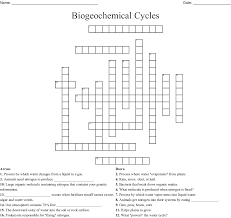 Water cycle introduction precipitation, evaporation, and condensation are all terms that you recognize, but what do they. Biogeochemical Cycles Crossword Wordmint