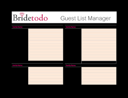 > why should you use the wedding guest list templates? Kostenloses Printable Wedding Guest List