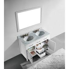 48 inch white finish solid wood double