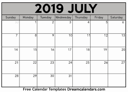 Monthly Calendar Template 2019 Inspirational Printable Blank July 2019 Calendar On We Heart It In 2020 Calendar Printables Calendar Template Monthly Calendar Template