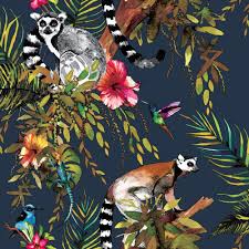 Lemur By Albany Navy Wallpaper 12403 Navy Wallpaper Hummingbird Wallpaper Teal Wallpaper