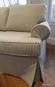 Black And White Striped Sofa Cover Sleeper Sofa Slipcover In Ticking Stripe Slipcovered Sofa Slipcovers Fabric Bench