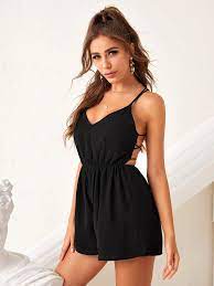 Shein Strappy Backless Slip Romper Shein Eur