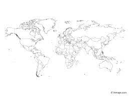 Download 19,000+ royalty free world map outline globe vector images. Outline Map Of The World With Countries Miller Projection Free Vector Maps World Map Map Map Vector