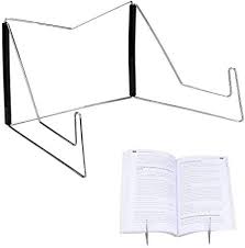 Amazon Com Book Holder Hands Free Textbook Stand Portable Adjustable Book Stands Holders For Reading Metal Wire In 2020 Book Rest Book Holder Stand Book Stands