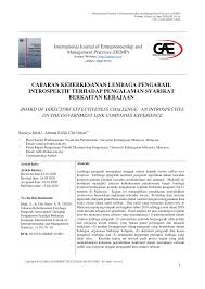 Lembaga eksekutif, legislatif, dan yudikatif merupakan bagian dari sistem tata negara tersebut. Pdf Board Of Directors Effectiveness Challenge An Introspective On The Government Link Companies Experience