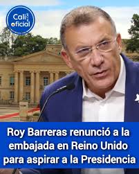 Roy Barreras oficializó en las últimas horas su salida de la Embajada en  Reino Unido y ya notificó por escrito a la Cancillería colombiana su  renuncia. Barreras regresará a Colombia la próxima