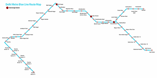 Blue Line Route Map Delhi Metro Blue Line Map Blue Line