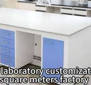 Side Lab Bench with Base Cabinet and Drawer High Quality Laboratory  Furniture C Frame Lab Table