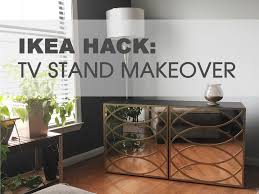 Front Of Cabinet Mirror Overlay Paint Sides Metallic Champagne Ikea Hack Tv Stand Ikea Tv Stand Ikea Tv Ikea Hack