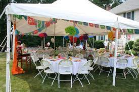 Mexican Bridal Shower Theme The Tent With Round Tables Mexican Papercut Flags And Large Tissue Fiesta Wedding Shower Party Tent Decorations Fiesta Wedding