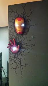 The Avengers 3d Wall Art Nightlight Iron Man Face Game Room Decor Superhero Room Avengers Room