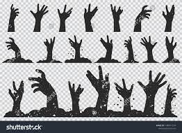 Zombie Hands Black Silhouette Vector Halloween Icons Set Isolated On A Transparent Background Sponsored Spon Zombie Hand Black Silhouette Halloween Icons