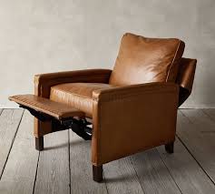 1600 Tyler Leather Square Arm Recliner With Nailheads Pottery Barn Leather Couches Living Room Living Room Recliner Leather Chair Living Room