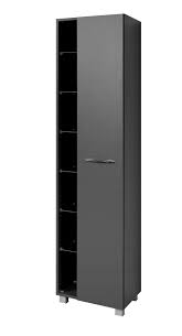 Badezimmer Hochschrank Portofino Badschrank 1 Tur 7 Regalfacher 45cm Graphitgrau Ebay