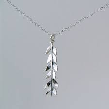 Silver Leaf Necklace Olive Branch Pendant Handmade Etsy Leaf Jewelry Pendant Leaf Necklace