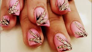 How To Diamond Nail Art Pink Color Youtube Mia secret nails acrylic pink powder 8 oz.