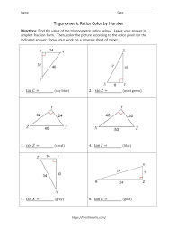 They then learn the ratios of the lengths of these sides and the. Trigonometric Ratios Color By Number Funrithmetic