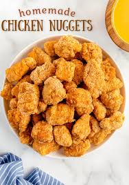 A small piece of chicken or fish that has…. Homemade Chicken Nuggets Mom On Timeout