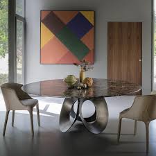 Tabletop 350 x 100 x h 3.5 cm materials: Contemporary Dining Table Oracle Arketipo Wood Veneer Glass Metal