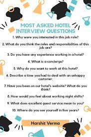 Most Asked Hotel Interview Questions Interview Questions And Answers Interview Questions This Or That Questions