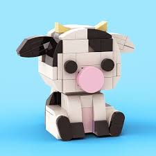 Lego Animal Friends 02 Moo Moo Cow Cows Are So Cute Had So Much Fun Designing One In Stud Io What An Lego Animals Cool Lego Creations Lego Activities