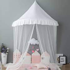 Here's how to hang this beautiful accessory to transform your bedroom into a sleep if you select a ceiling canopy, center it over your bed to allow the fabric to cascade in all directions. Amazon Com Princess Girls Bed Canopy Lace Crib Canopy With Gauze Curtain Fairy Net For Kids Bed Kids Play Tent Castle Reading Nook Canopy For Girls Babies Toddlers Baby