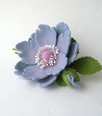 Felted Brooch Pin Lavender Lilac Flower And Flower Bud With Green Leaves Ready To Ship Felt Flowers Patterns Felt Brooch Felt Flowers Diy