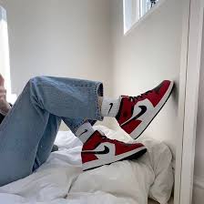 Nike Air Jordan 1 Chicago Mid Black Red White Jordan 1 Mid Chicago Black Toe In 2020 Nike Shoes Jordans Jordan Shoes Girls Sneakers